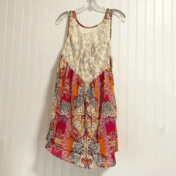 FREE PEOPLE Pink Floral Count Me In Trapeze Tank - Picture 3 of 6